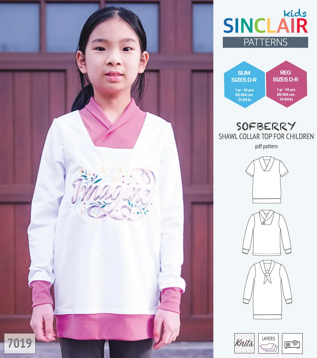 Sofberry shawl collar top for children (PDF)