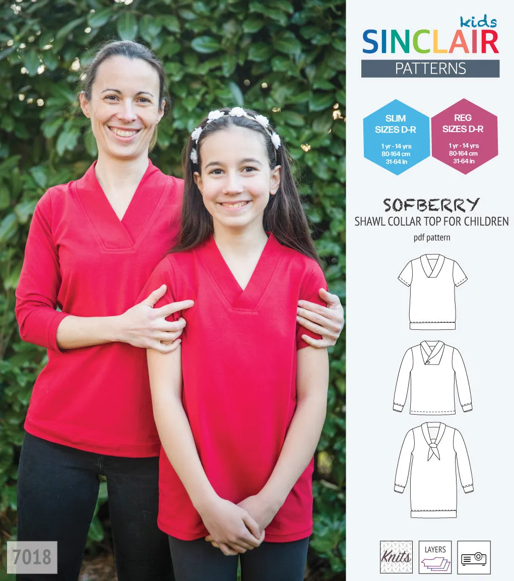 Sofberry shawl collar top for children (PDF)