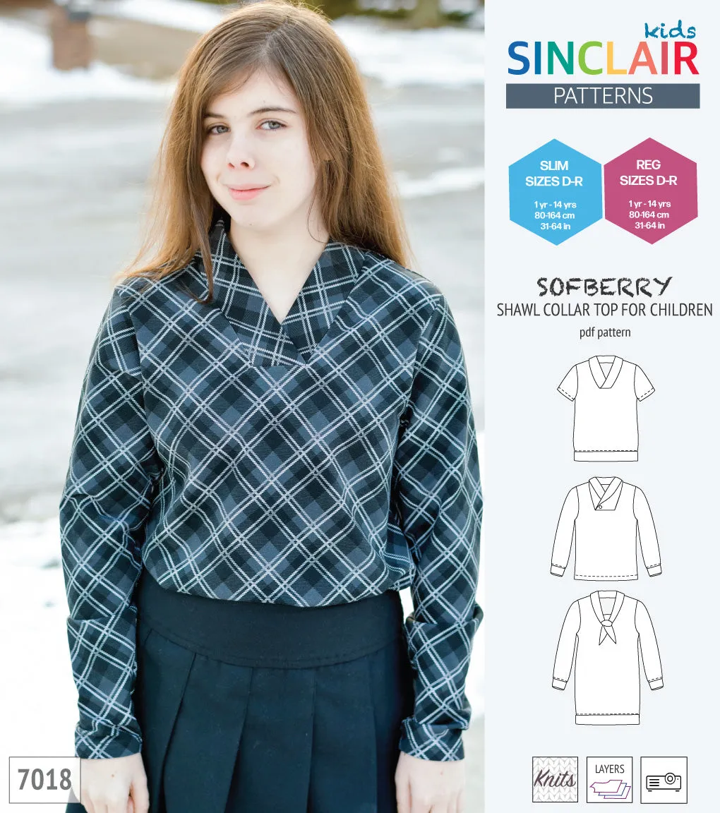 Sofberry shawl collar top for children (PDF)