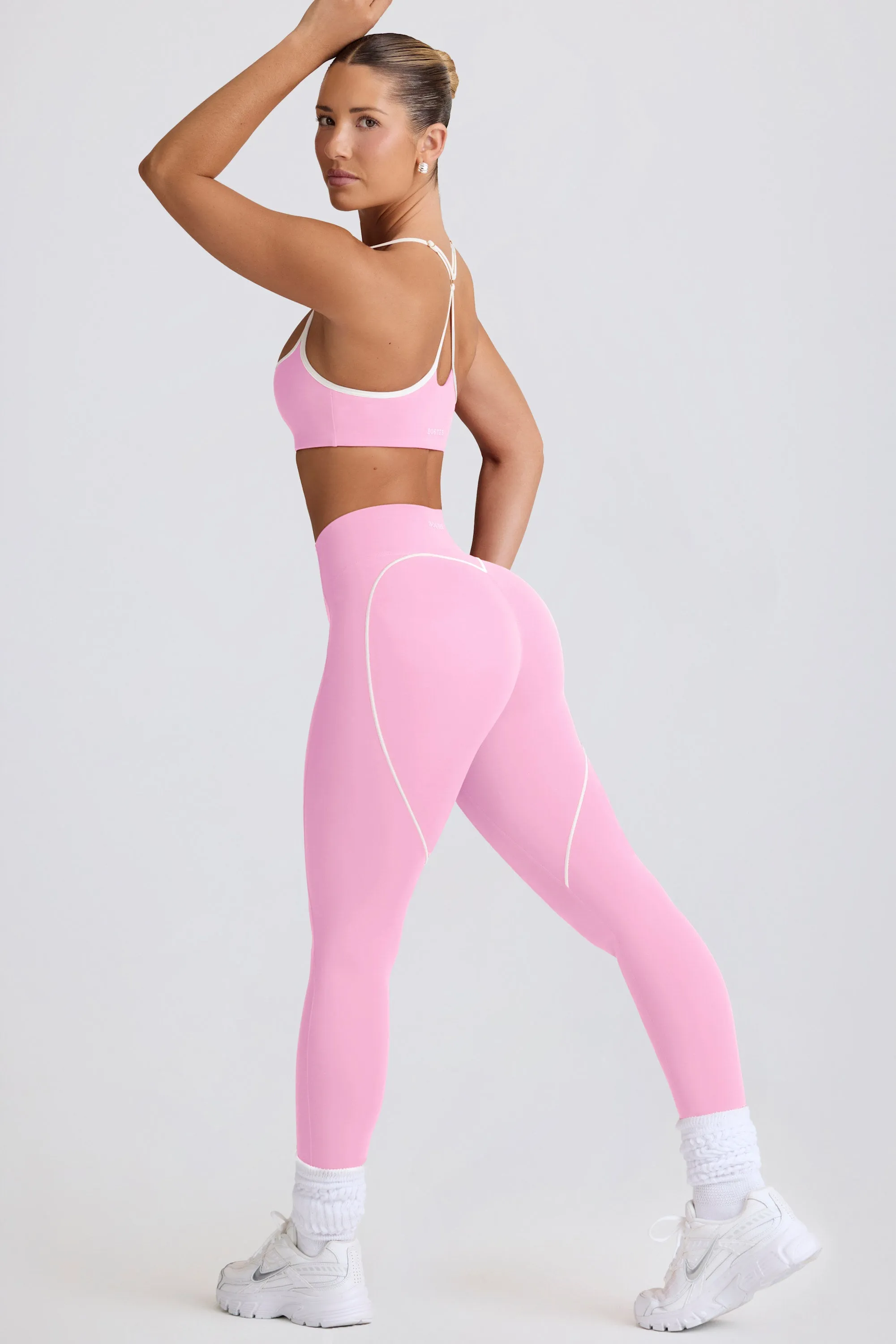 Soft Active Mid-Rise Leggings in Baby Pink