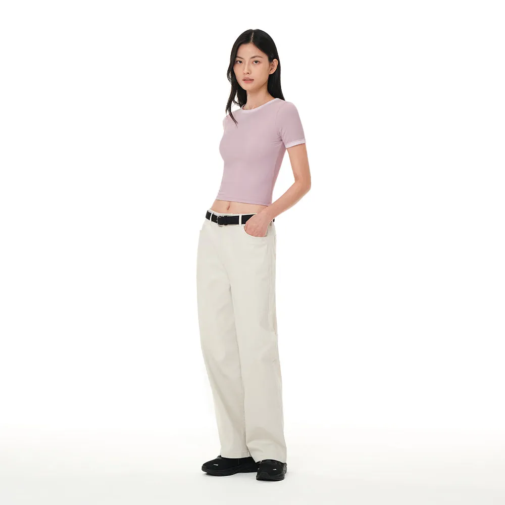 Softension Contrast Cropped Short Sleeve