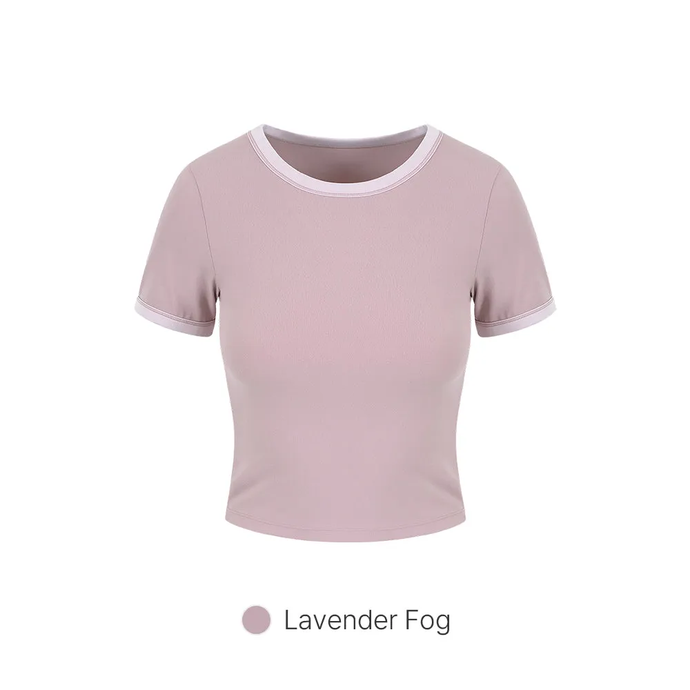 Softension Contrast Cropped Short Sleeve