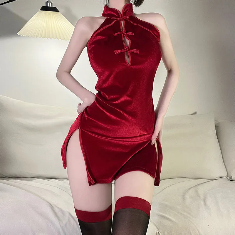solid color cheongsam uniform  KF82674