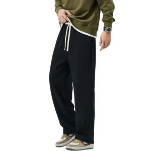 Solid Color Straight Leg Trousers