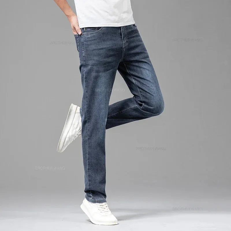 Sommerdünne Elastische Baumwolljeans für Männer von CasualTech