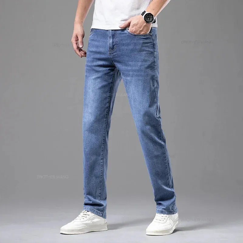Sommerdünne Elastische Baumwolljeans für Männer von CasualTech