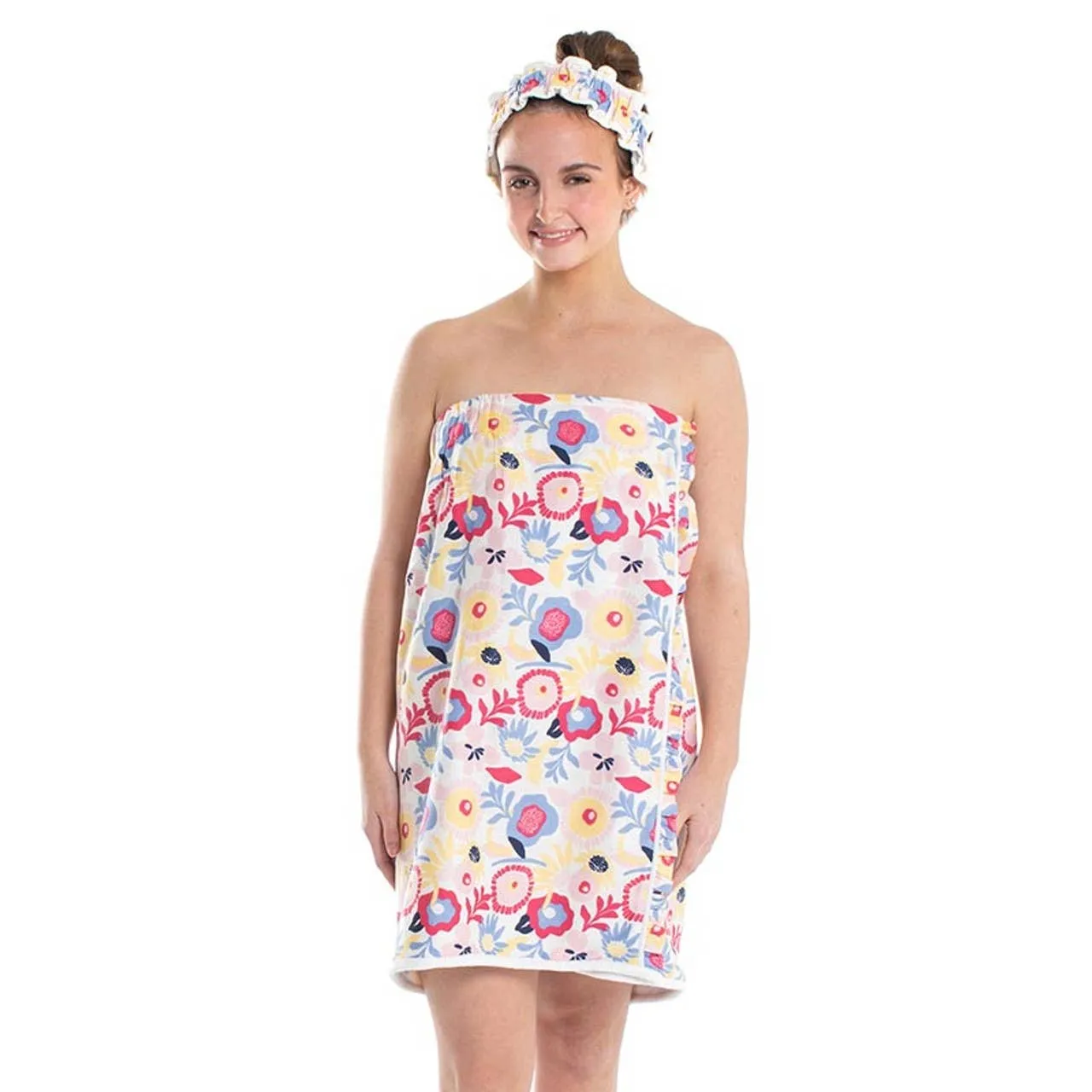 Spa Wrap   Headband Set - Floral Pop