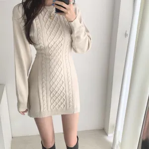 Spring and Autumn Backpack Hip Skirt Slimming Knit Bottoming Shirt Sexy Slim Female Dress