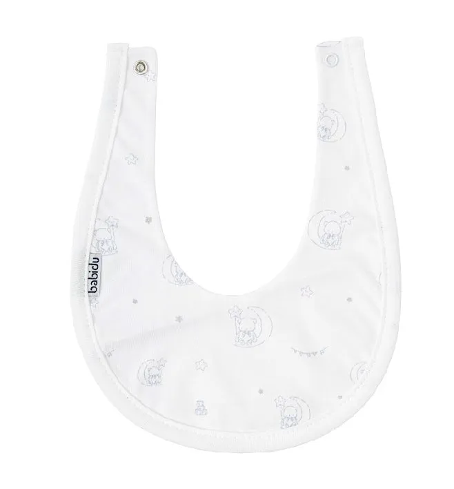 SS25 Babidu - Blue Teddy on Moon Print Bib