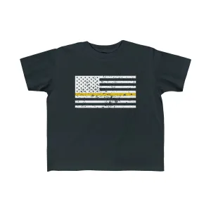 Standard Distressed Flag © Toddler Tee (Thin Gold Line)