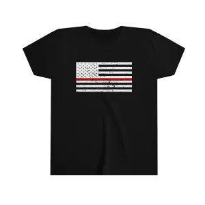 Standard Distressed Flag © Youth Tee (Thin Red Line)