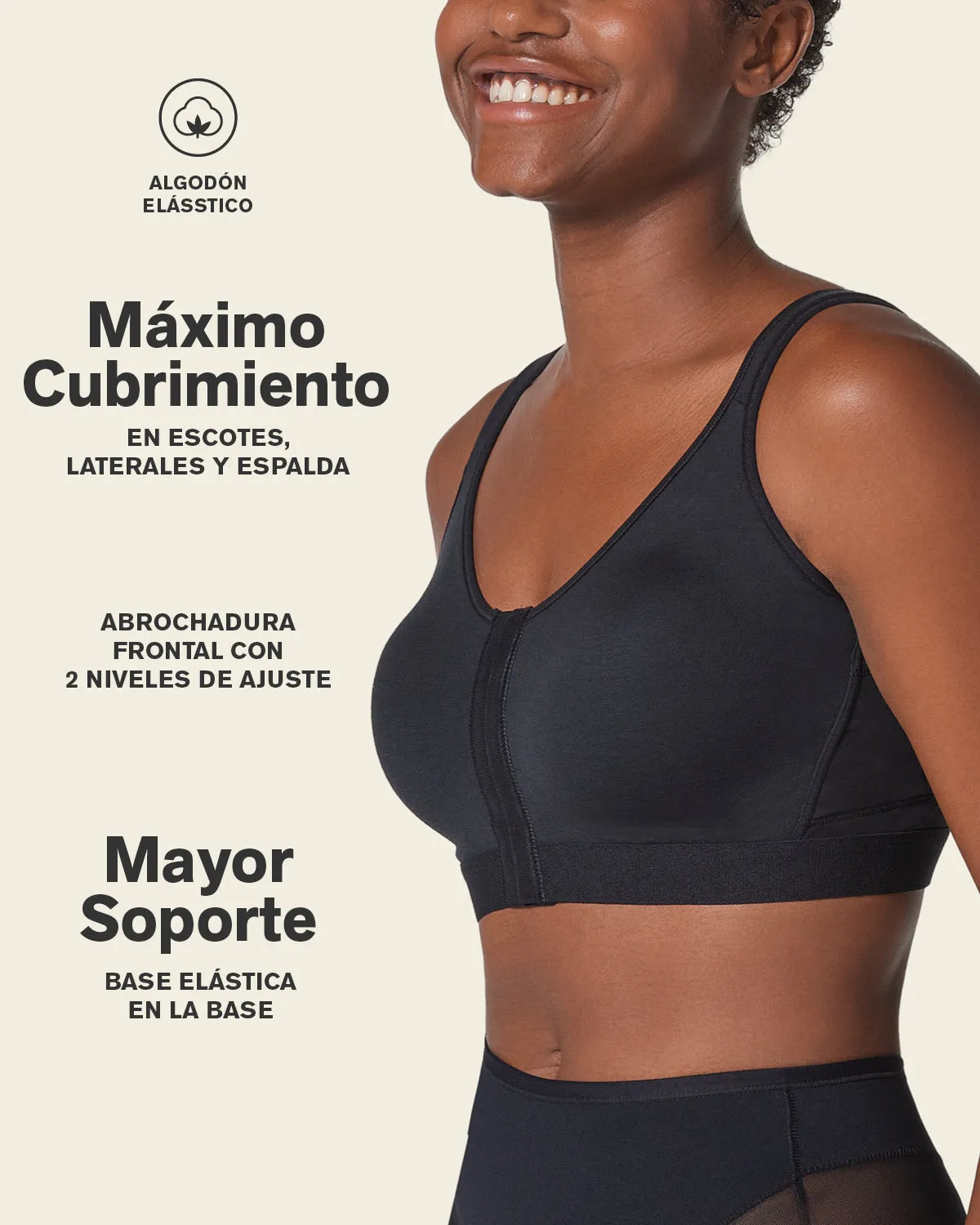 Stretch Cotton Wireless Posture Corrector Bra