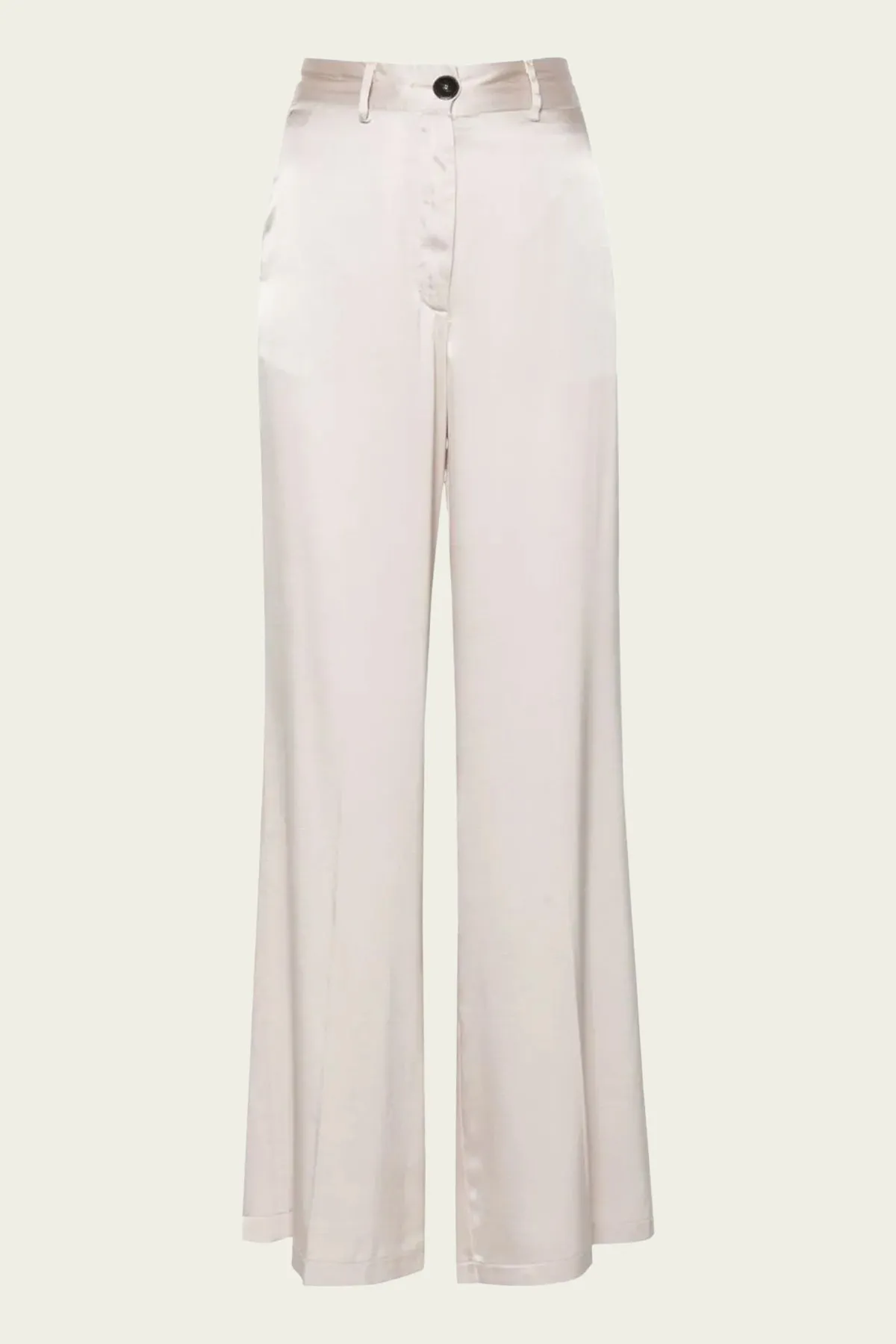 Stretch Satin Silk Sartorial Pants in Perla