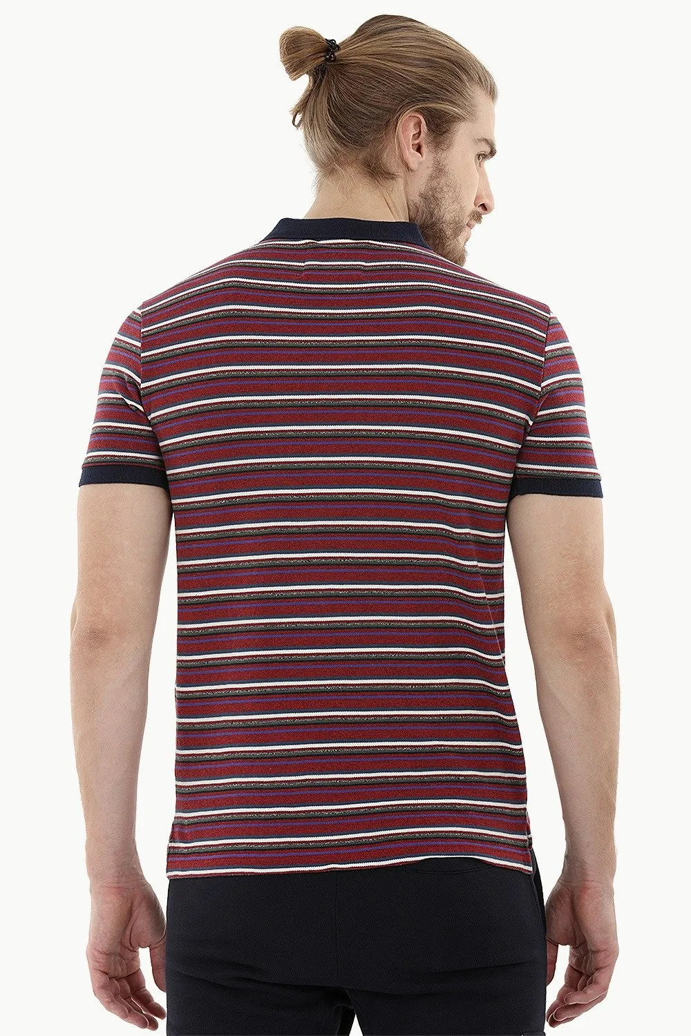 Striped Pique Polo T-Shirt