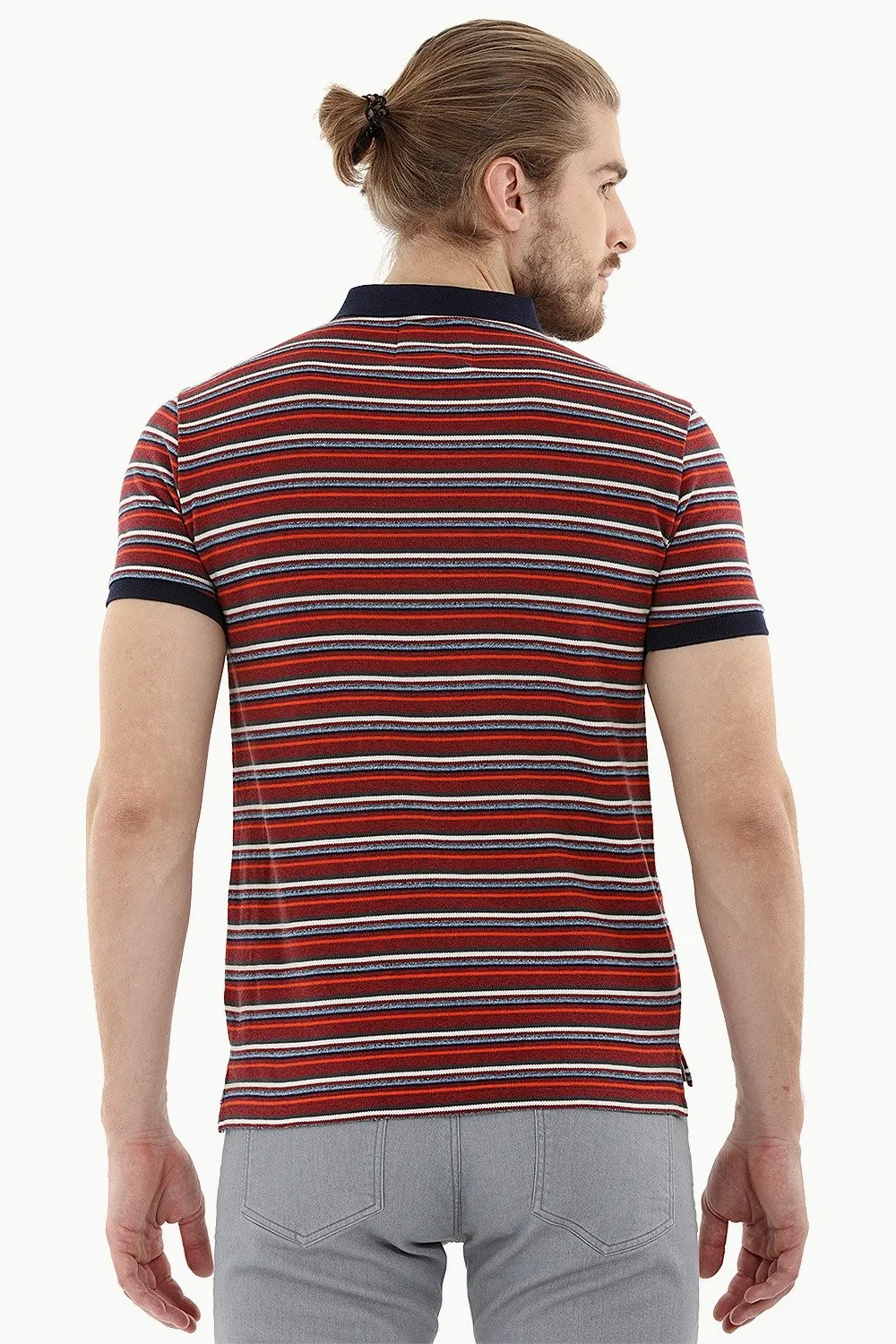 Striped Pique Polo T-Shirt
