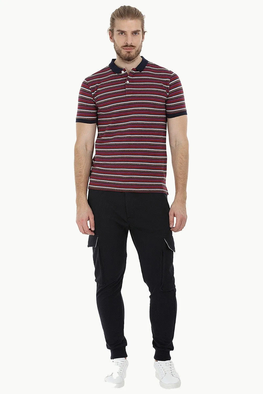 Striped Pique Polo T-Shirt