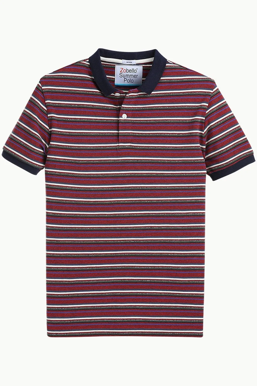 Striped Pique Polo T-Shirt