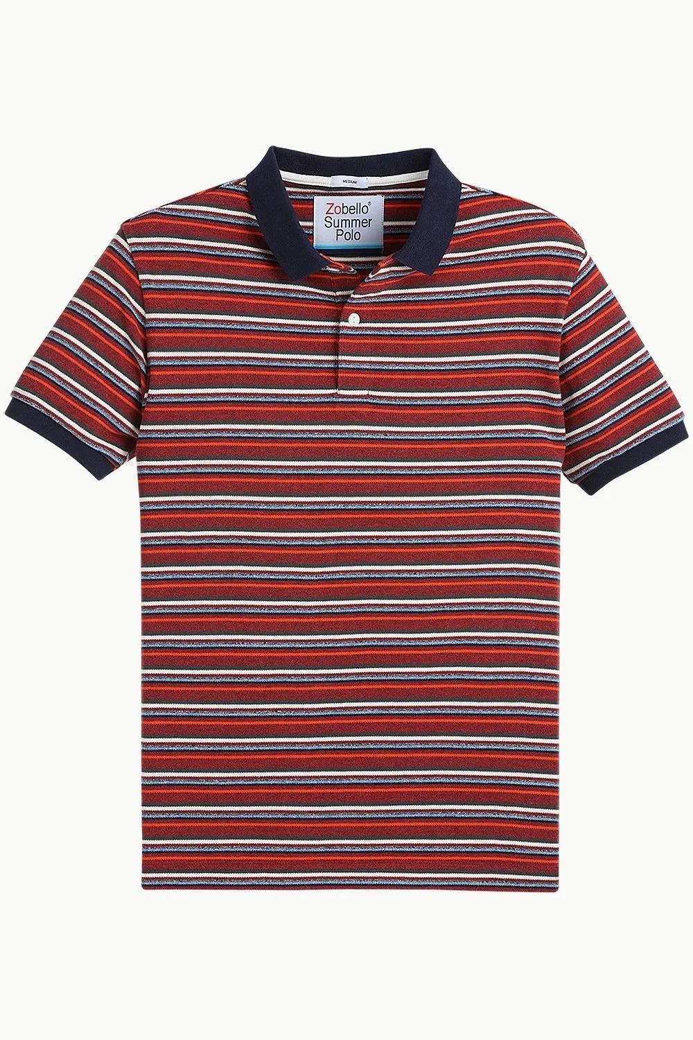 Striped Pique Polo T-Shirt
