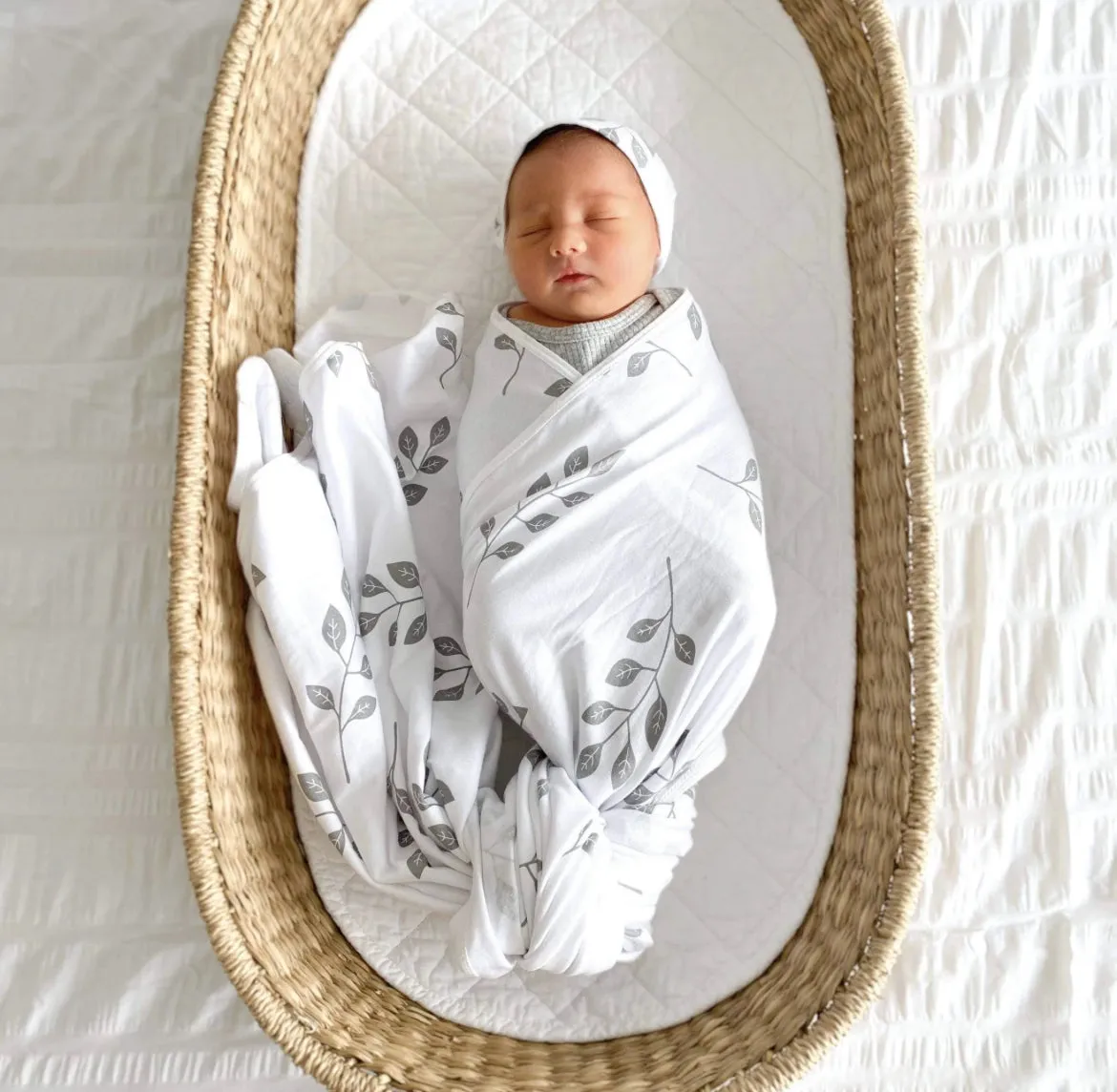 Swaddle Set | Organic Leaf