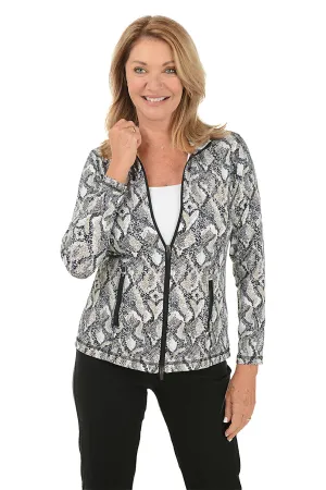 Tan Snake Hearts UPF50  Zip Front Jacket