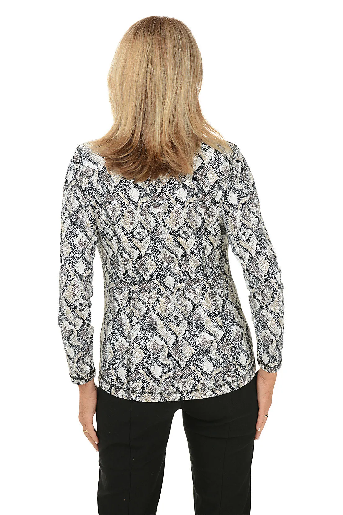 Tan Snake Hearts UPF50  Zip Front Jacket