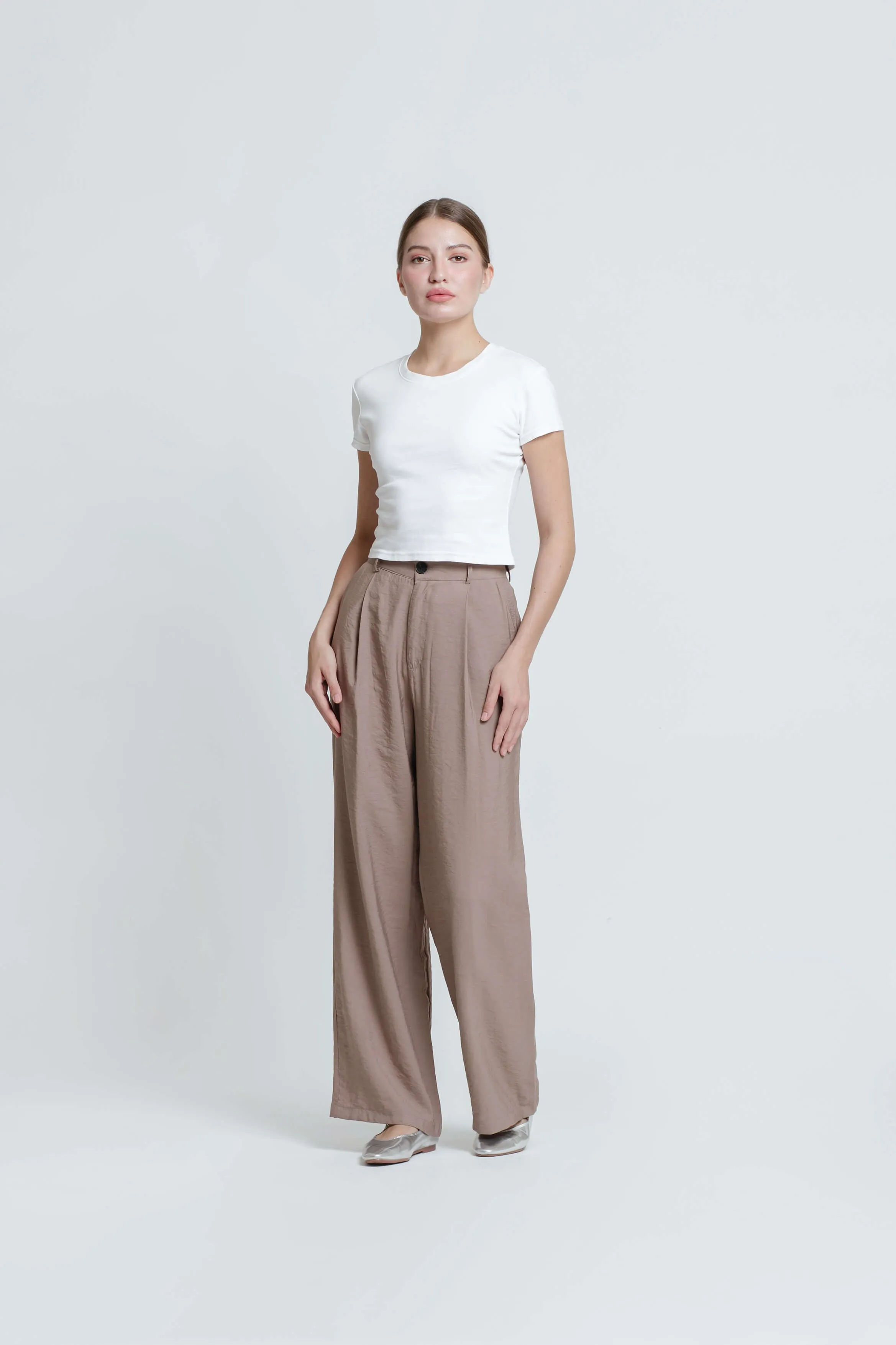 Taupe Fleur Loose Pants