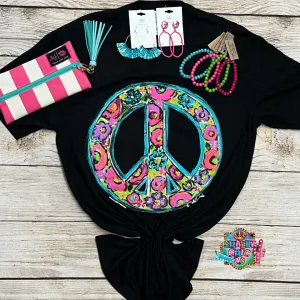 Texas True Threads Floral Peace Tee