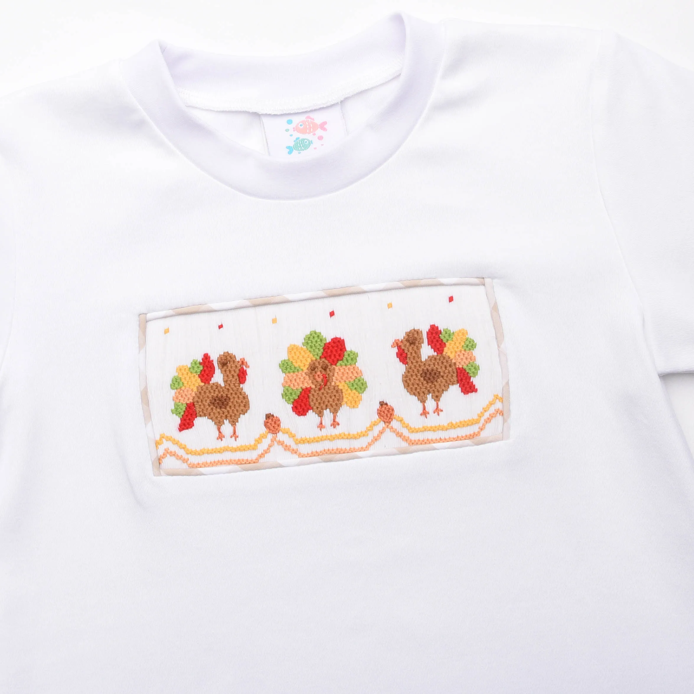 Thanksgiving Tradition Smocked Pant Set, Tan