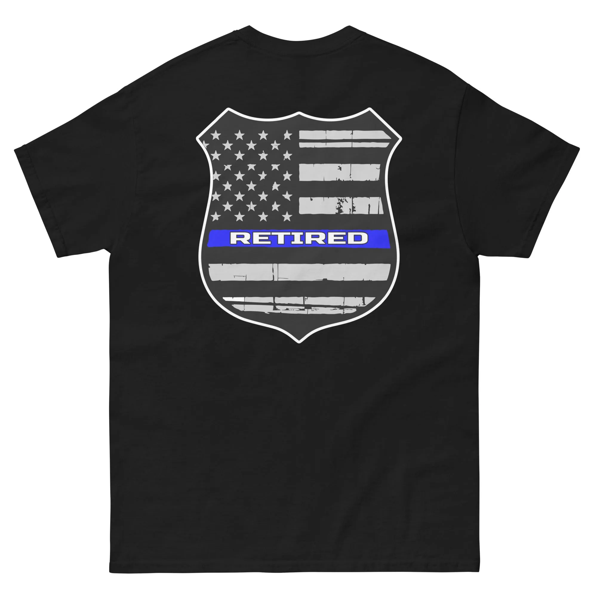 Thin Blue Line Police Badge Retired T-Shirt