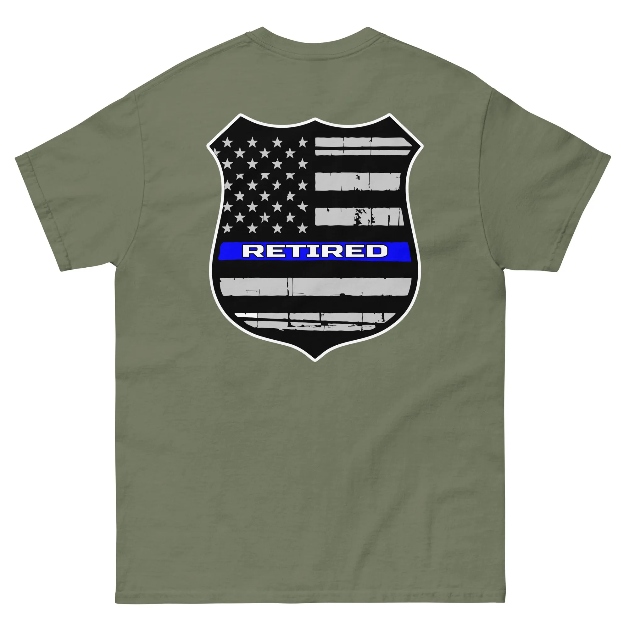 Thin Blue Line Police Badge Retired T-Shirt
