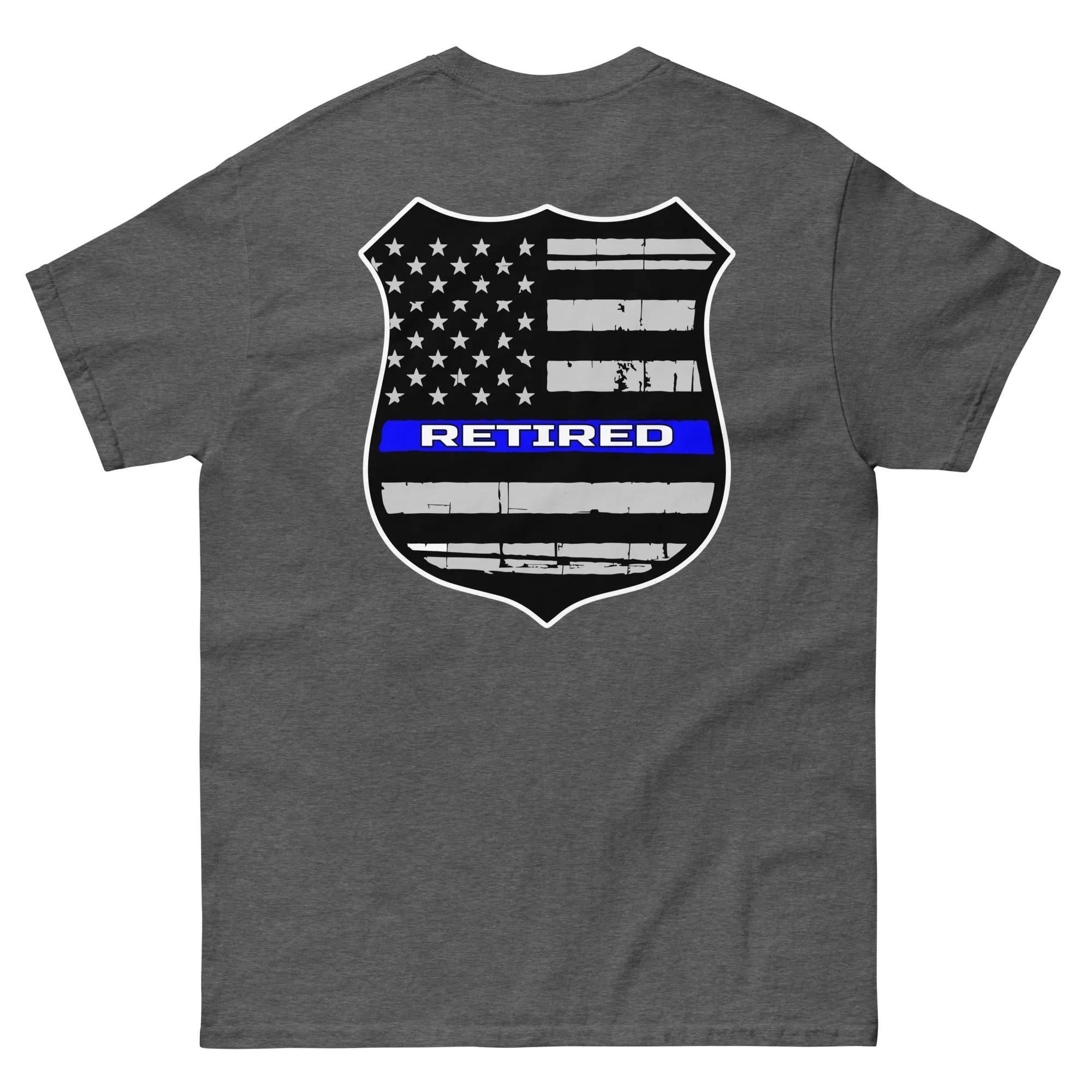 Thin Blue Line Police Badge Retired T-Shirt