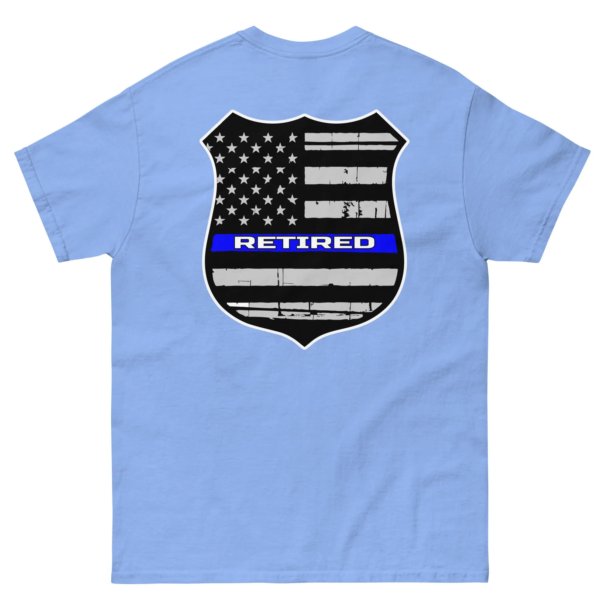 Thin Blue Line Police Badge Retired T-Shirt