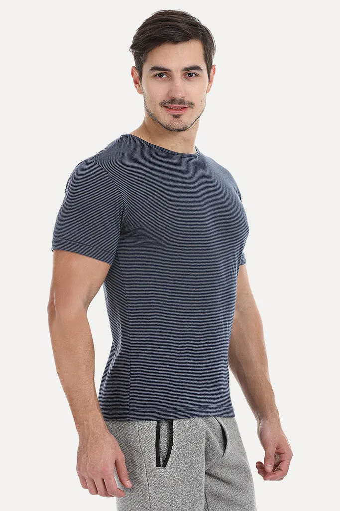 Thin Stripe Short Sleeved Crew