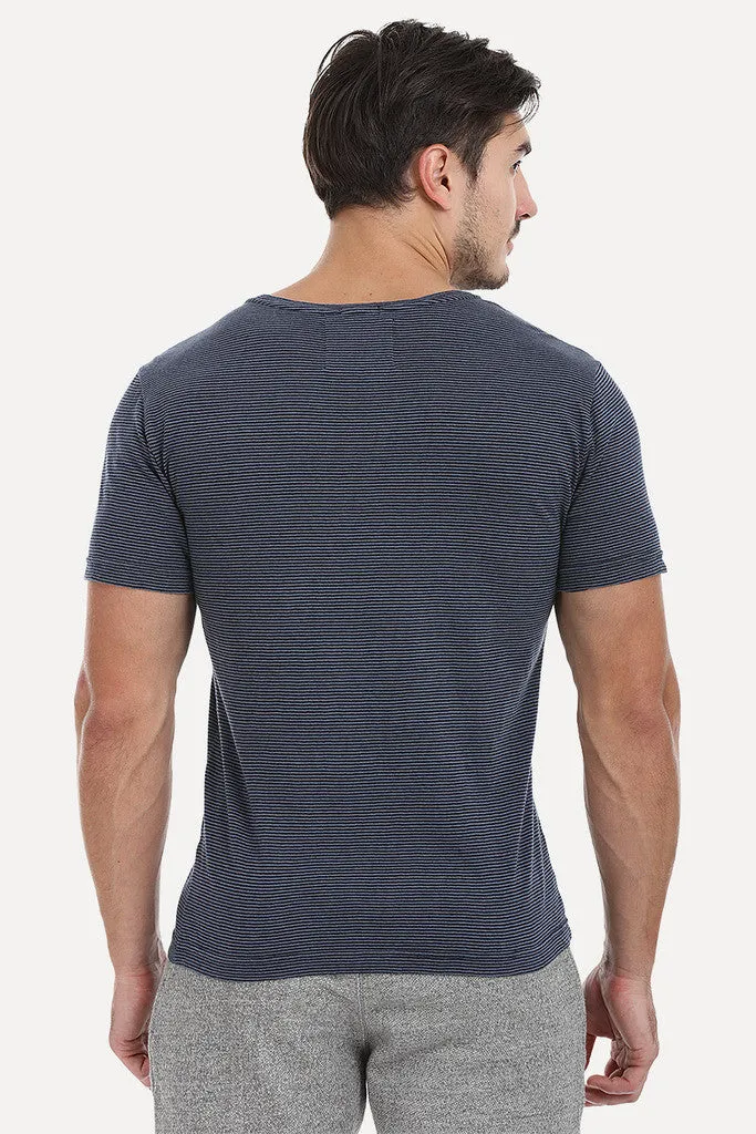 Thin Stripe Short Sleeved Crew