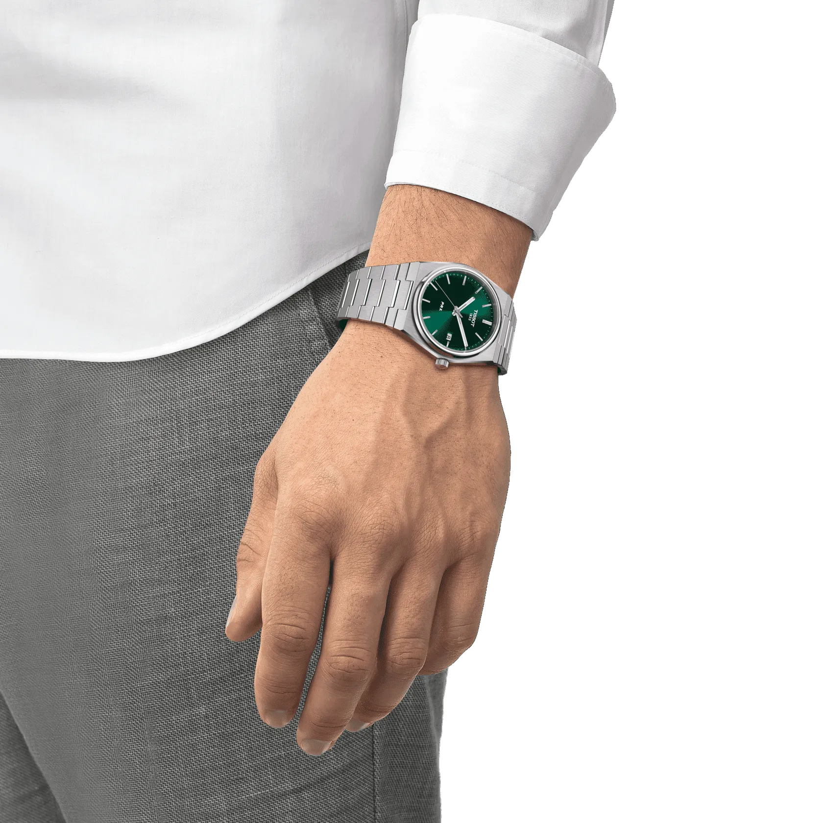 Tissot watch prx 39.5mm green quartz steel t137.410.11.091.00