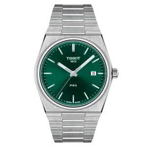 Tissot watch prx 39.5mm green quartz steel t137.410.11.091.00