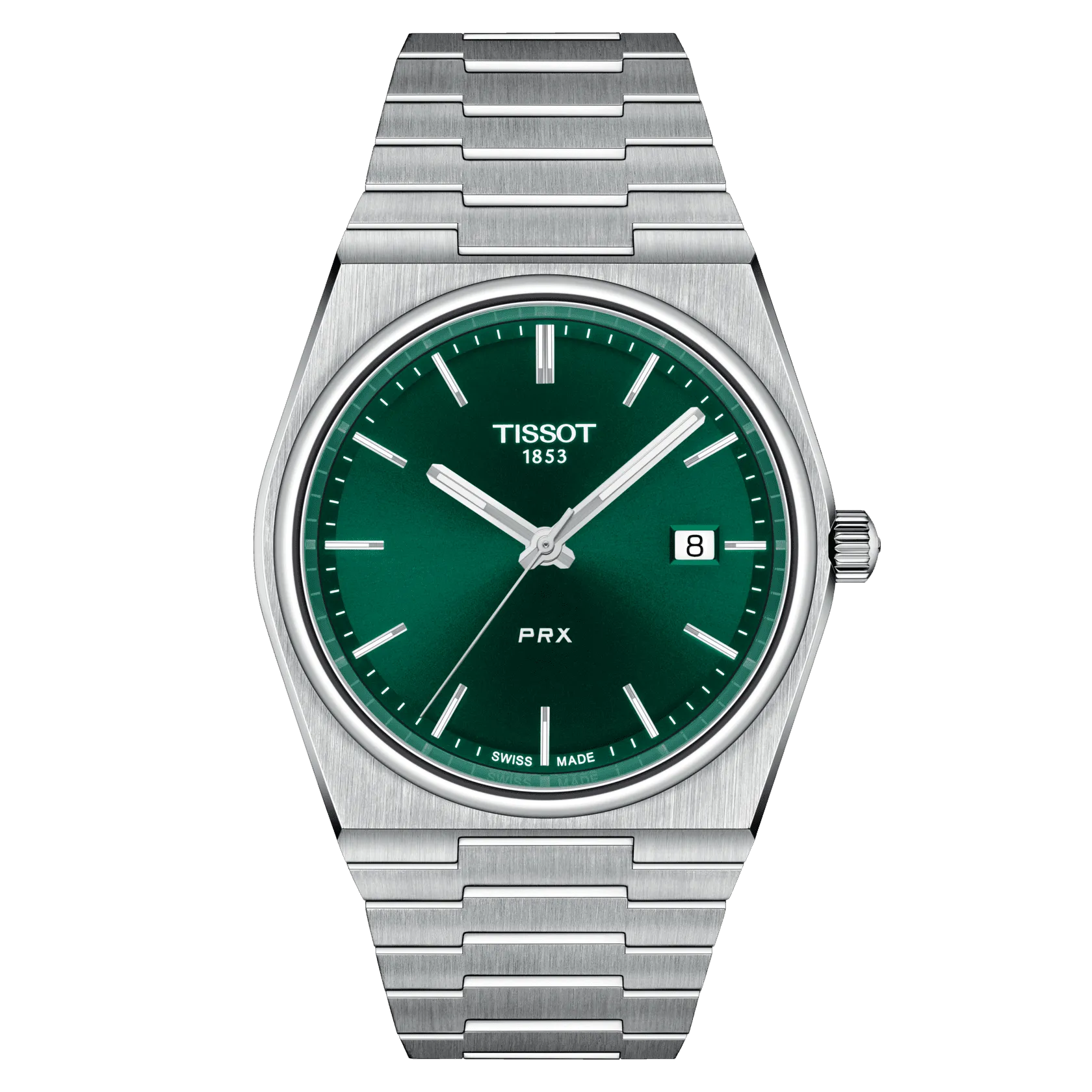 Tissot watch prx 39.5mm green quartz steel t137.410.11.091.00