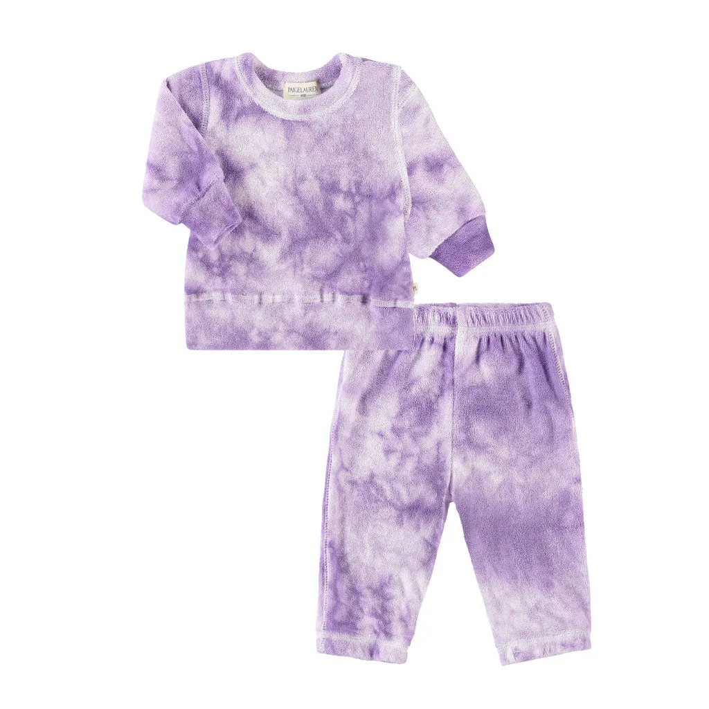 Toddler & Kid Loop Terry Marble Pullover and Pant Loungewear Set