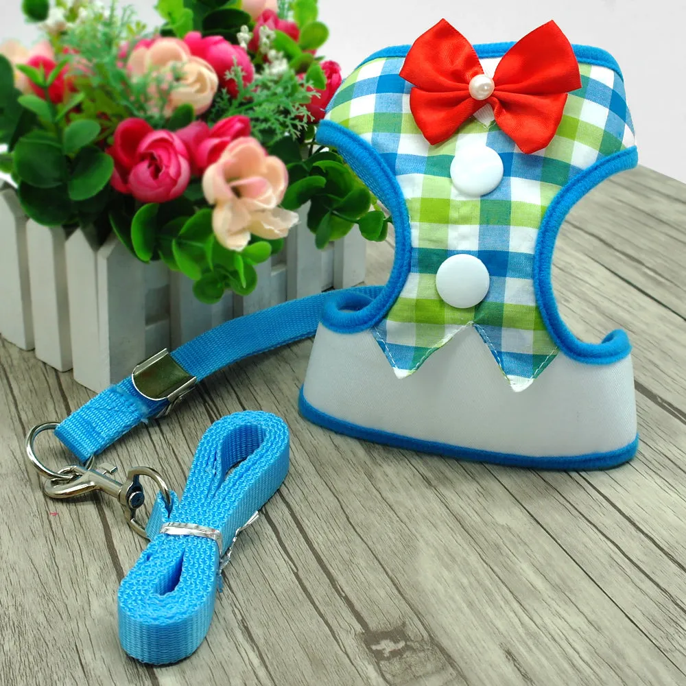 Tuxedo Bow Tie Dog Harness & Leash Set