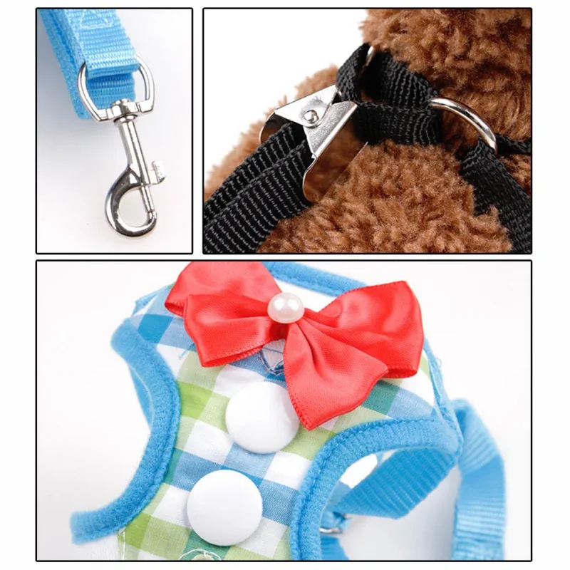 Tuxedo Bow Tie Dog Harness & Leash Set