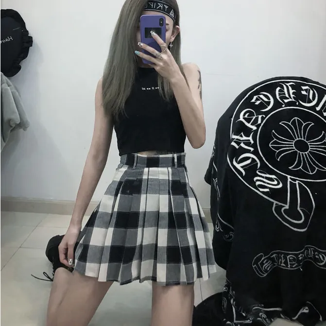 Ulzzang plaid skirt KF90277