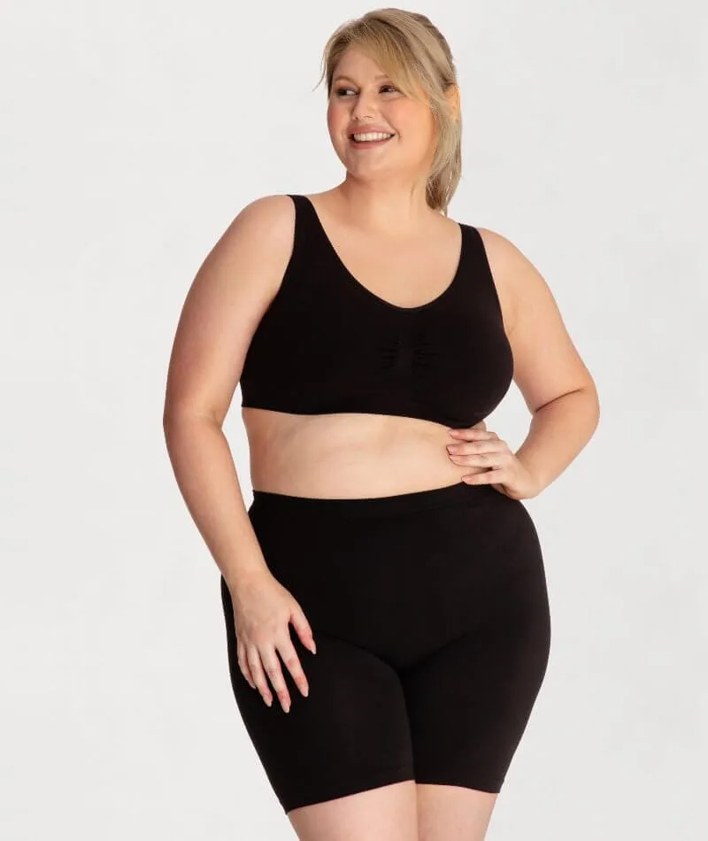 Underbliss Seamless Bamboo Blend Comfort Wire-free Bra 2 Pack - Black/Frappe