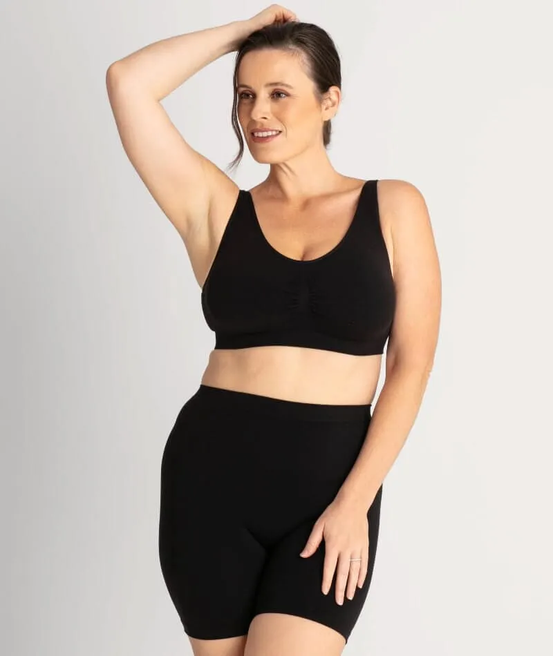 Underbliss Seamless Bamboo Blend Comfort Wire-free Bra 2 Pack - Black/Frappe