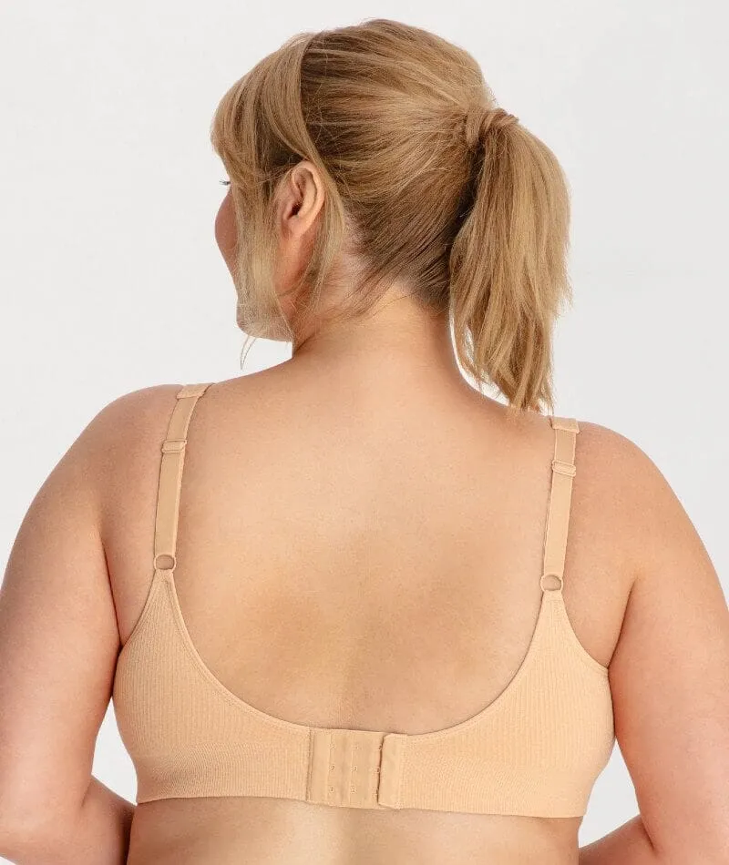 Underbliss Seamless Bamboo Blend Comfort Wire-free Bra 2 Pack - Black/Frappe