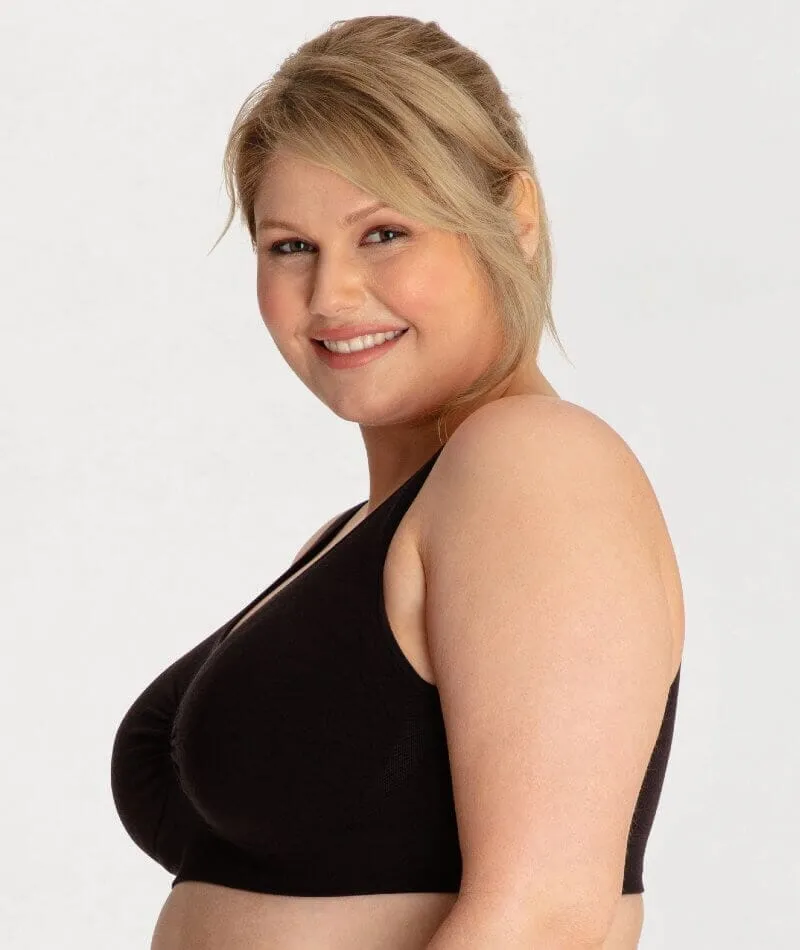 Underbliss Seamless Bamboo Blend Comfort Wire-free Bra 2 Pack - Black/Frappe