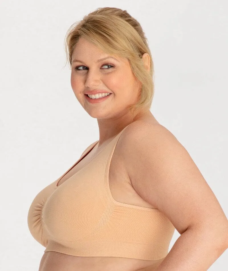 Underbliss Seamless Bamboo Blend Comfort Wire-free Bra 2 Pack - Black/Frappe