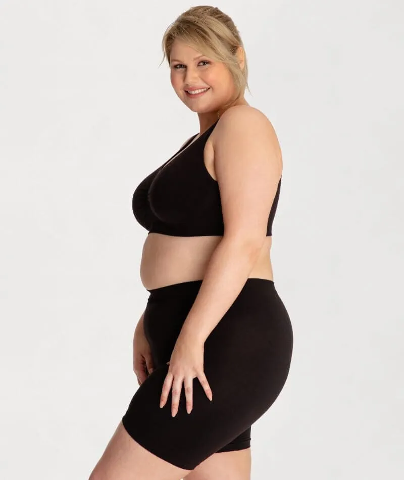 Underbliss Seamless Bamboo Blend Comfort Wire-free Bra 2 Pack - Black/Frappe