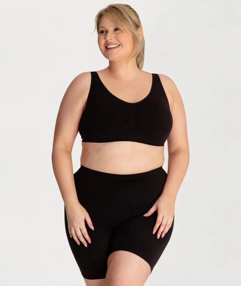 Underbliss Seamless Bamboo Blend Comfort Wire-free Bra 2 Pack - Black/Frappe