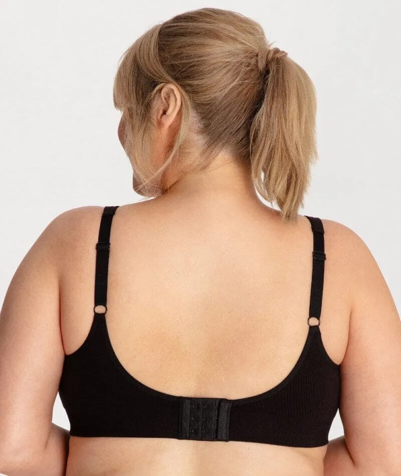 Underbliss Seamless Bamboo Blend Comfort Wire-free Bra 2 Pack - Black/Frappe