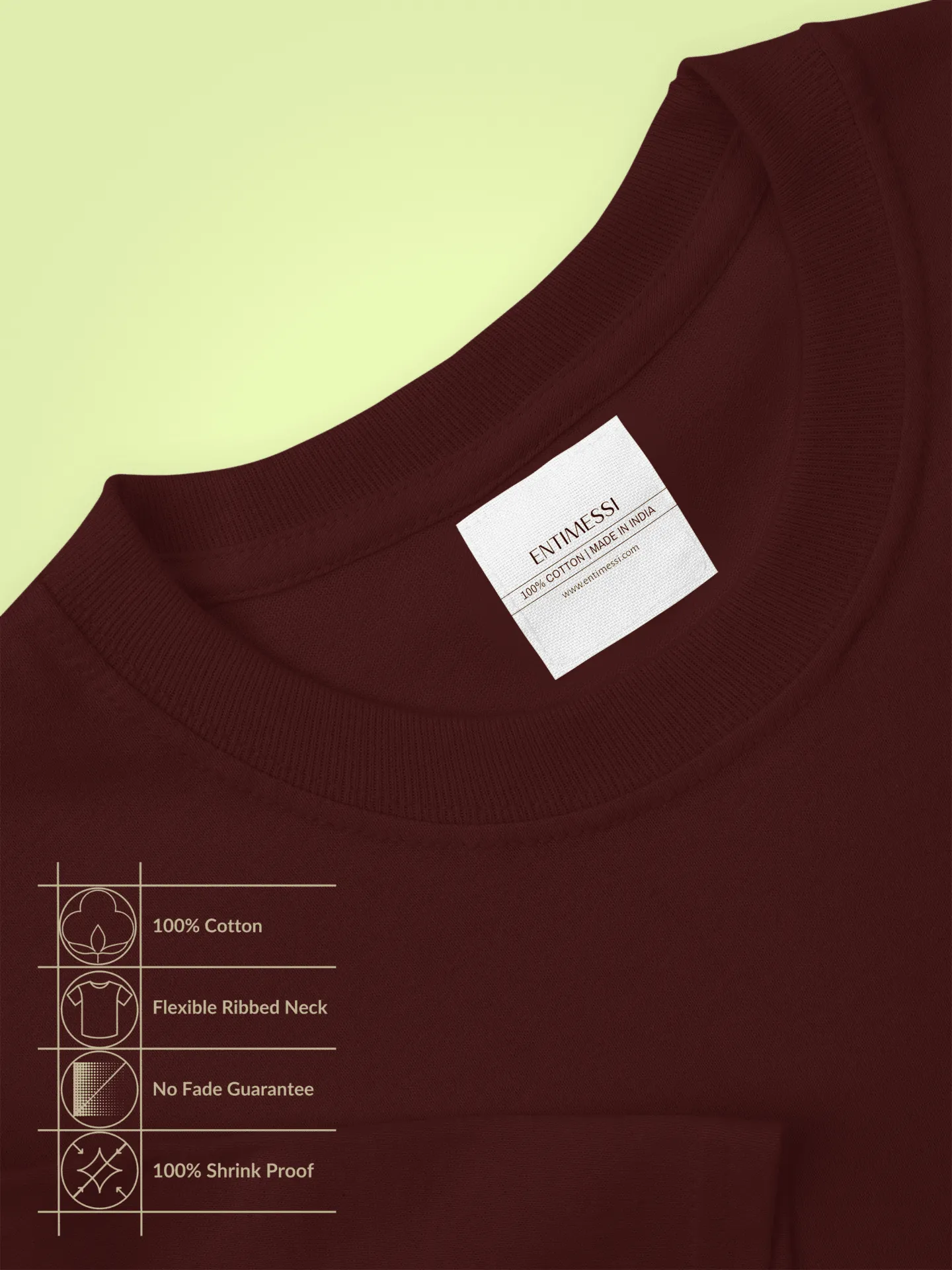 Unisex Regular Fit T-Shirt - Cotton, Bio-Washed (Brick Red)